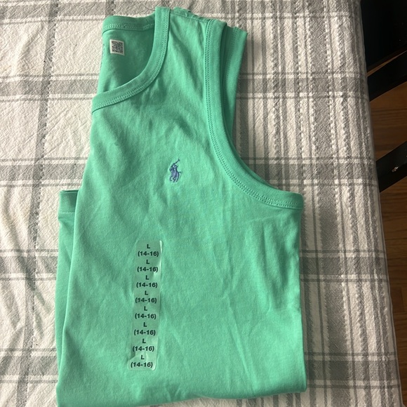 NWT girls Polo Ralph Lauren light green tank. Great under sweaters/zip ups SZ L - Picture 5 of 5
